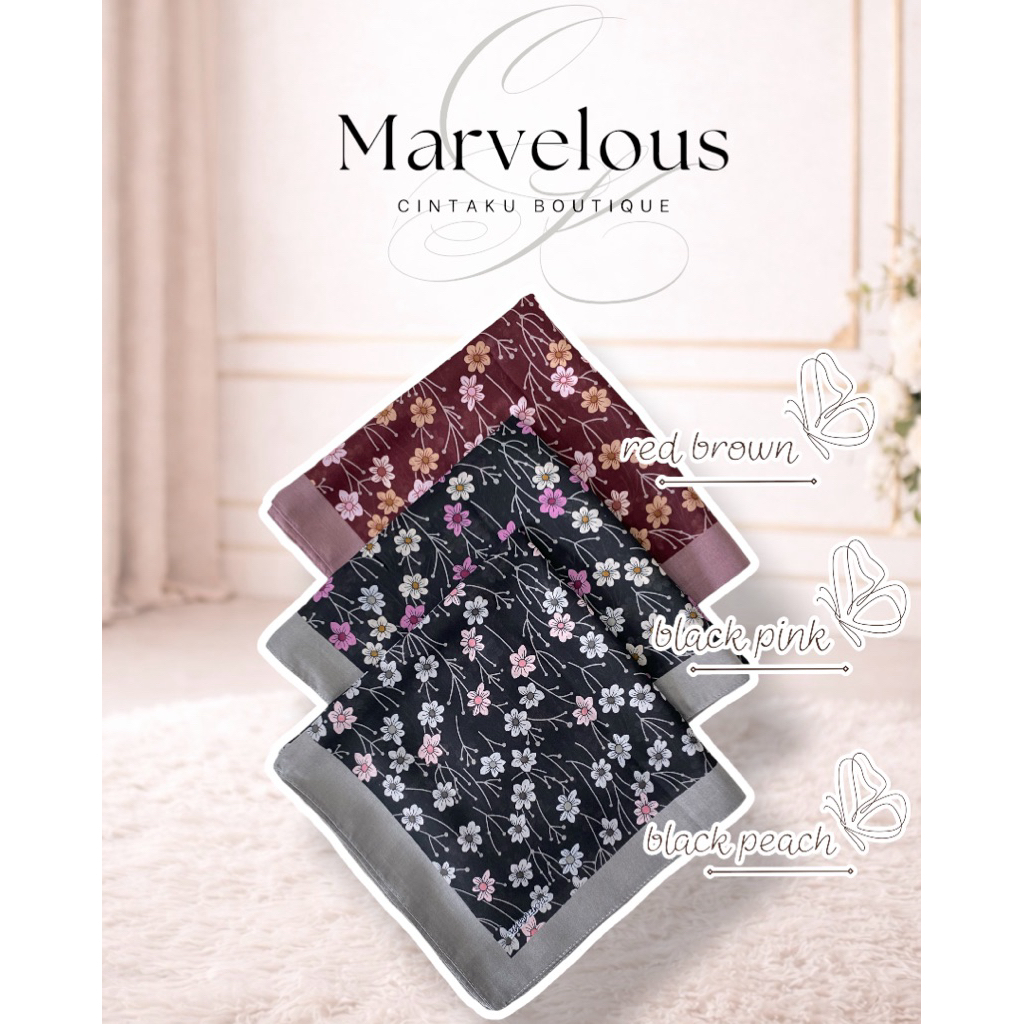 💐🌺ผ้าคลุมบาวาคอตตอนลายMarvelous (ขนาดหลาสาม)