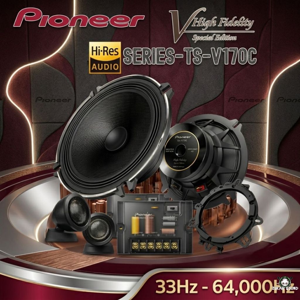 ลำโพงแยกชิ้น PIONEER TS-V170C ลำโพง2ทางขนาด6.5นิ้ว เป็นลำโพงตัวพิเศษ ลำโพงติดรถยนต์ ของแท้