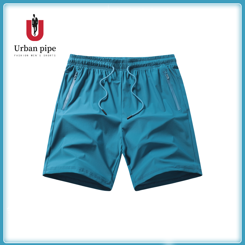 URBAN PIPE ทัสลาน ระบายอากาศได้ กางเกงขาสั้นผู้ชาย 28-34 ยาวเลยเข่า เอวยางยืด ขาสั้น ชาย ผ้ายืด Taslan Breathable 208502