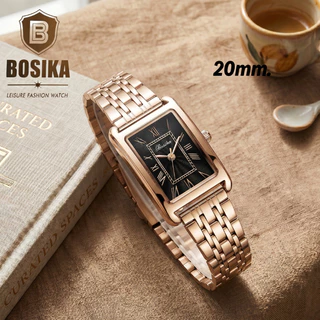 BOSIKA#BG-018 นาฬิกาข้อมือดีไซน์เลขโรมันหน้าปัดทรงสี่เหลี่ยม ขนาด20มิล พร้อมส่ง