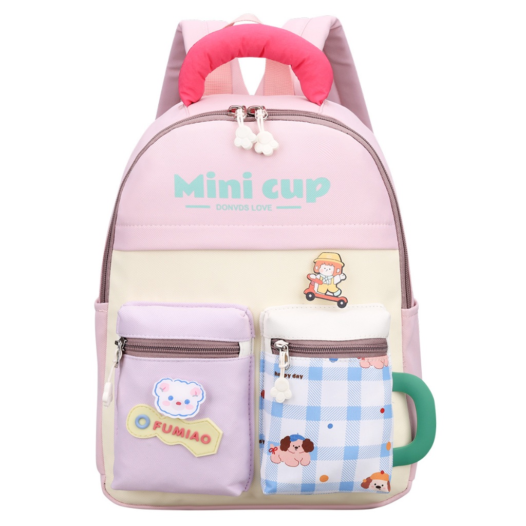 [WT3357] กระเป๋านักเรียนอนุบาล 1-3 น้ำหนักเบา กันน้ำ สไตล์เกาหลี รุ่น Mini Cup 13 นิ้ว ใส่แท็บเล็ตได้ ใส่ A4 ได้ พร้อมส่