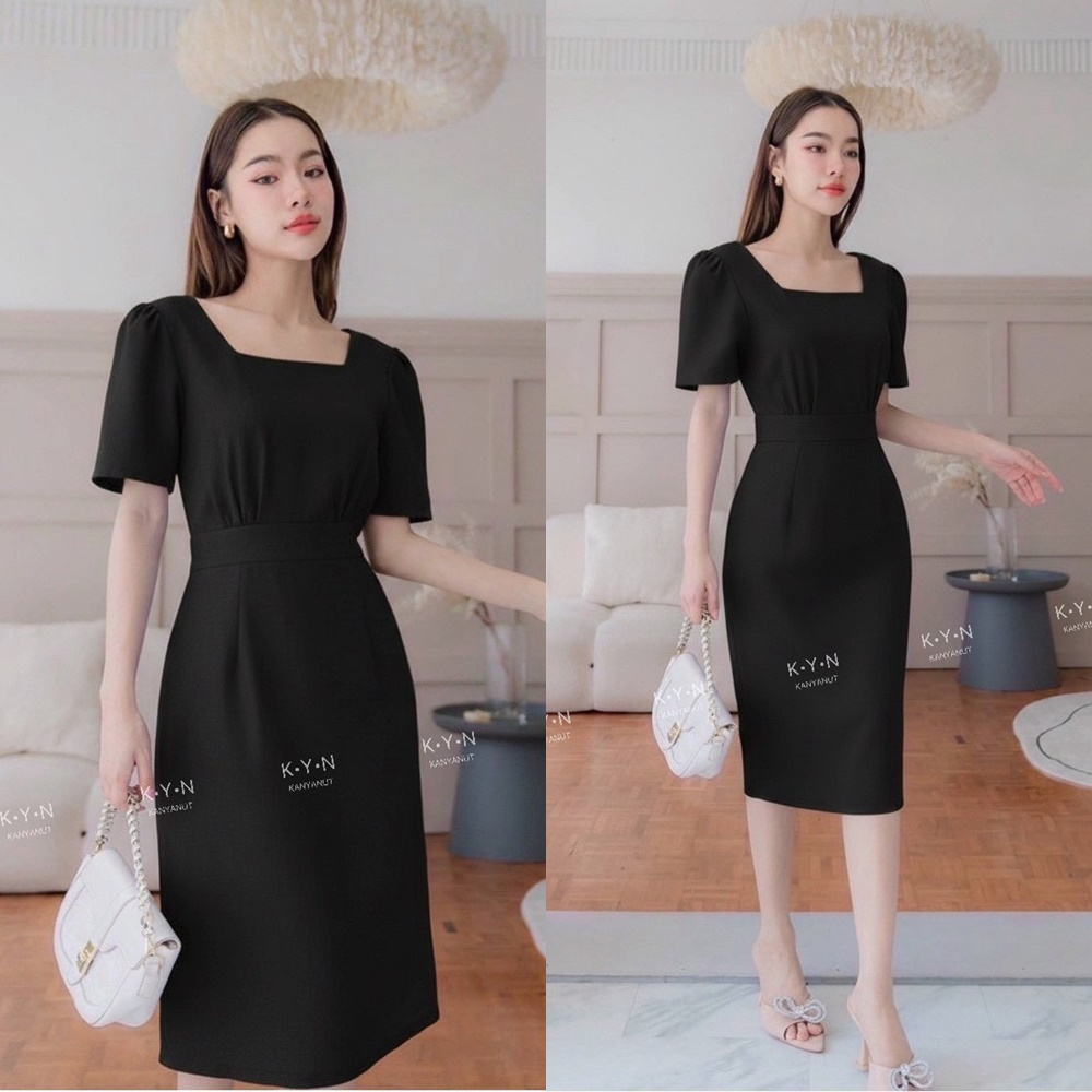 KYN BRAND : KN 1201 : Size S M L XL เดรสทำงาน เดรสออกงาน (เชคสินค้าก่อนกดสั่งซื้อจ้า)