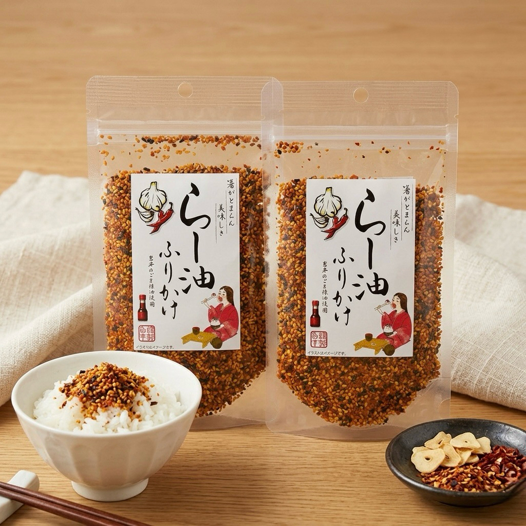 พร้อมส่งในไทย ผงโรยข้าวญี่ปุ่น รสพริกเผาน้ำมันงา (Ra-yu Furikake)ไอเทมลับที่สายอาหารญี่ปุ่นต้องมีติดบ้าน!