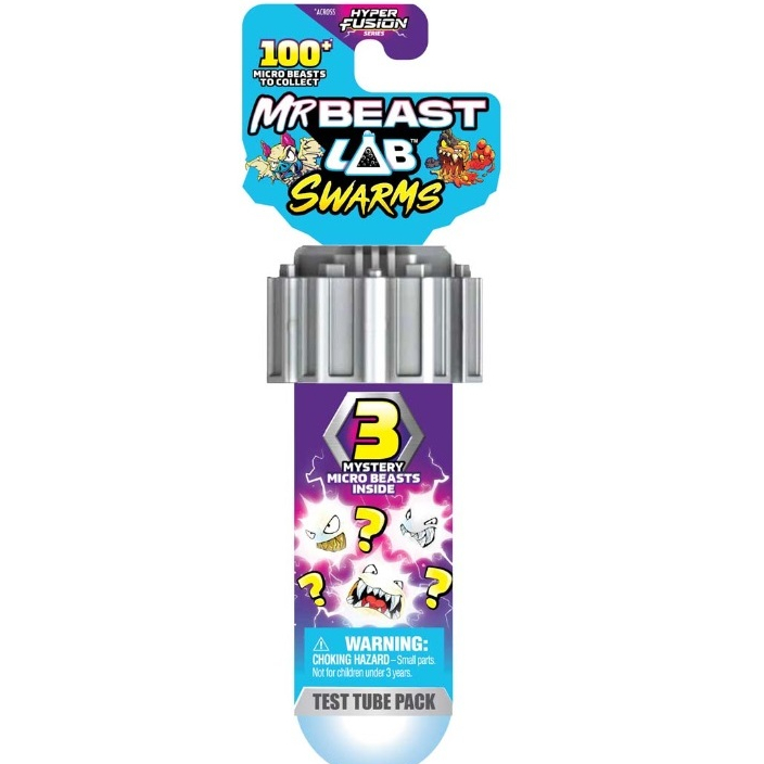 MrBeast Lab Swarms ชุดหลอดทดลอง พร้อมด้วยฟิกเกอร์สวอร์มส์ 3 ชิ้น สะสมได้กว่า 100 แบบ ลิขสิทธิ์แท้ 5+