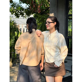 Varen Shirt เสื้อเชิ้ตลาย stripe ผ้าคอตตอน poplin เนื้อผ้าพริ้ว เบา ใส่สบาย ระบายอากาศดี เหมาะกับทุกวัน