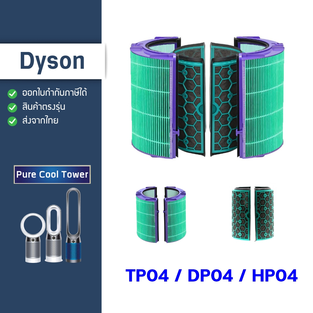 ุ(รุ่นอัพเกรด) ไส้กรอง Dyson TP04 DP04 HP04 ใช้กับ เครื่องฟอกอากาศไดสัน ฟิลเตอร์กรอง สำหรับ Dyson Ai