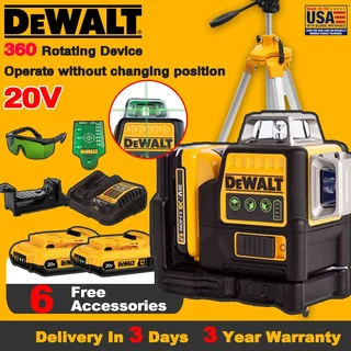 【มอบของขวัญ】12V เครื่องวัดระดับเลเซอร์ 12เส้น 360°/4Dลเซอร์สีเขียว ระดับเลเซอร์กากบาทแนวตั้ง ระดับติดผนั ฟรีขาตั้