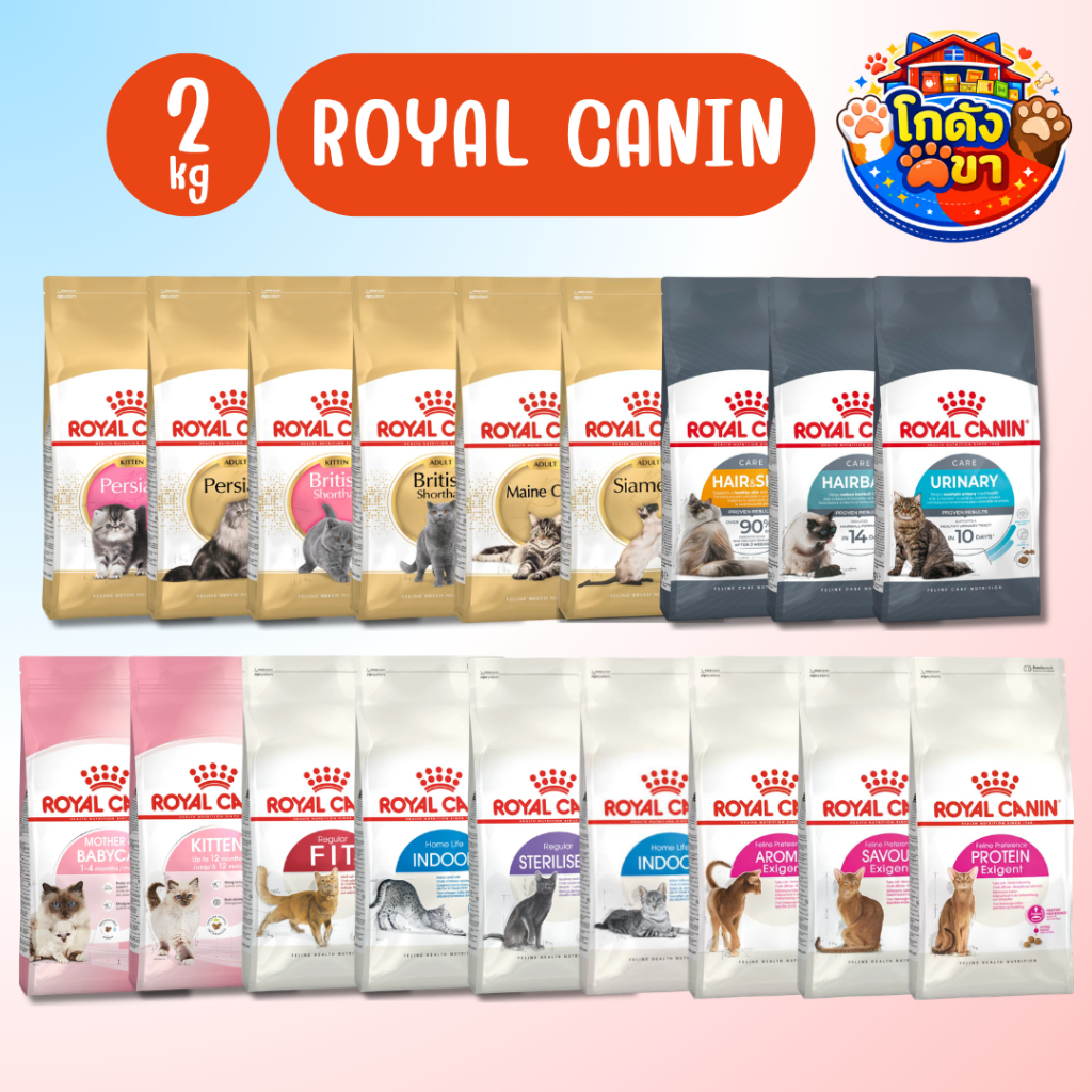 Royal Canin  ขนาด 2 kg รวม 18 สูตร สำหรับแมวทุกช่วงวัย ทุกสายพันธ์ุ
