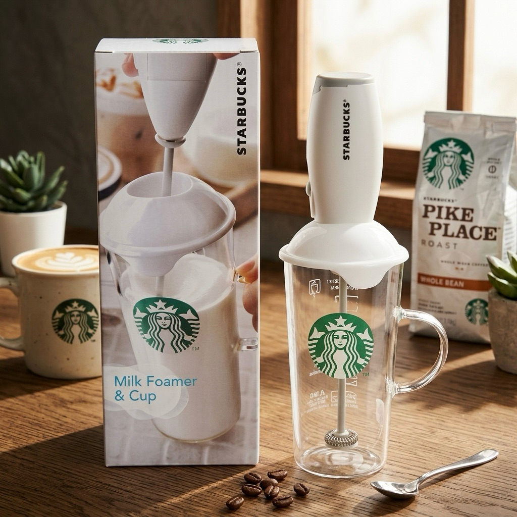 พร้อมส่งใช้codeลดเพิ่ม300บาท!!!Starbucks milk foamer cup milk ขนาด350ml. เครื่องตีฟองนมของStarbucks ของแท้100%จากญี่ปุ่น