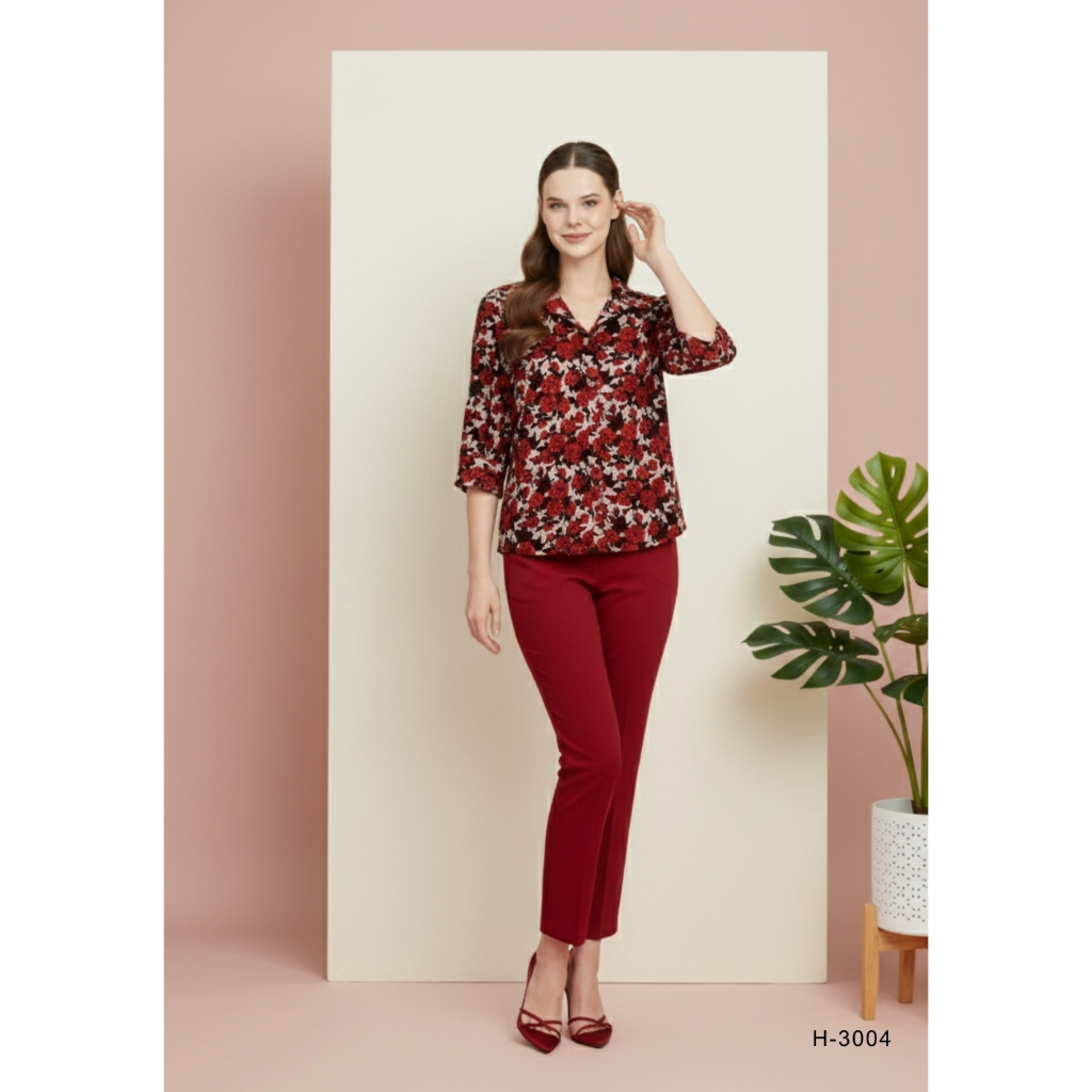 MIKIKO Shirt MI-H3004 ลูกไม้ราเชล แขนยาว IGPU26-3