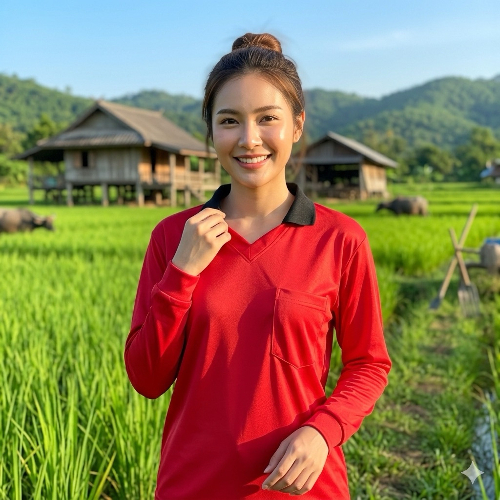 เสื้อปุ๋ยใส่คนงาน คอปก แขนยาว ผ้าดี ใส่สบาย ไม่ร้อน ไม่คัน พร้อมส่ง