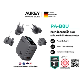AUKEY หัวชาร์จเร็ว Nova Series GaN Charger 140W / 100W / 65W หัวปลั๊กเปลี่ยนได้ (EU/UK/US/TH)
