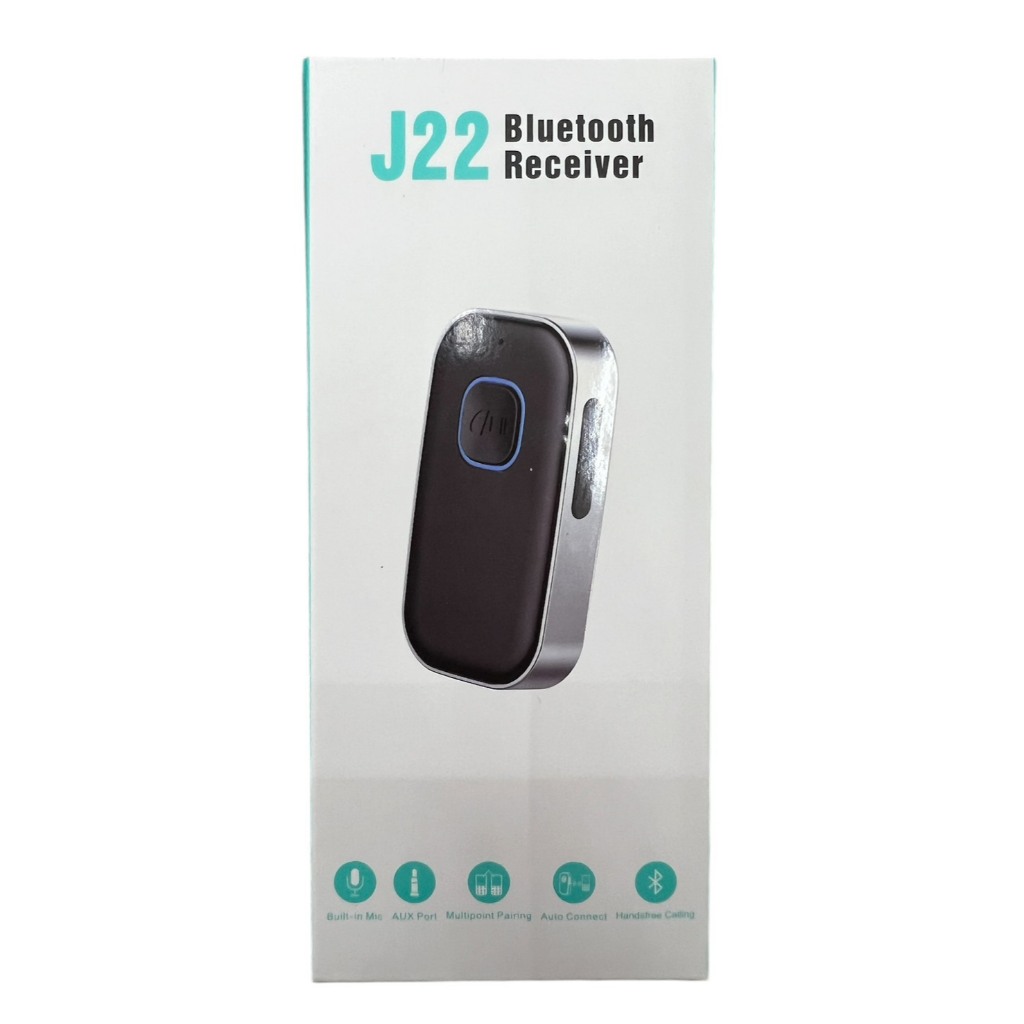 Bluetooth Receiver J22 ตัวรับสัญญาณบลูทูธผ่านการเชื่อมต่อ AUX (จัดส่งรวดเร็วทันใจ)