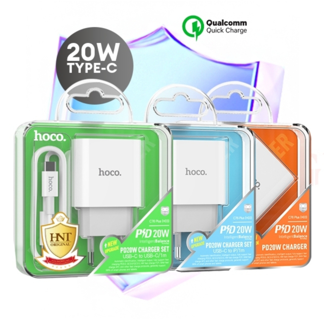 Hoco C76 Plus ชุดชาร์จ USB-C 20W ชุด Set Type-c to for iPhone14 ลงไป Mobile charger (THA) plug