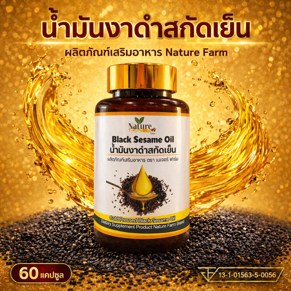 🔥พร้อมส่ง🔥 น้ำมันงาดำ สกัดเย็น 60 แคปซูล 500mg ซอฟเจล thumbnail 5