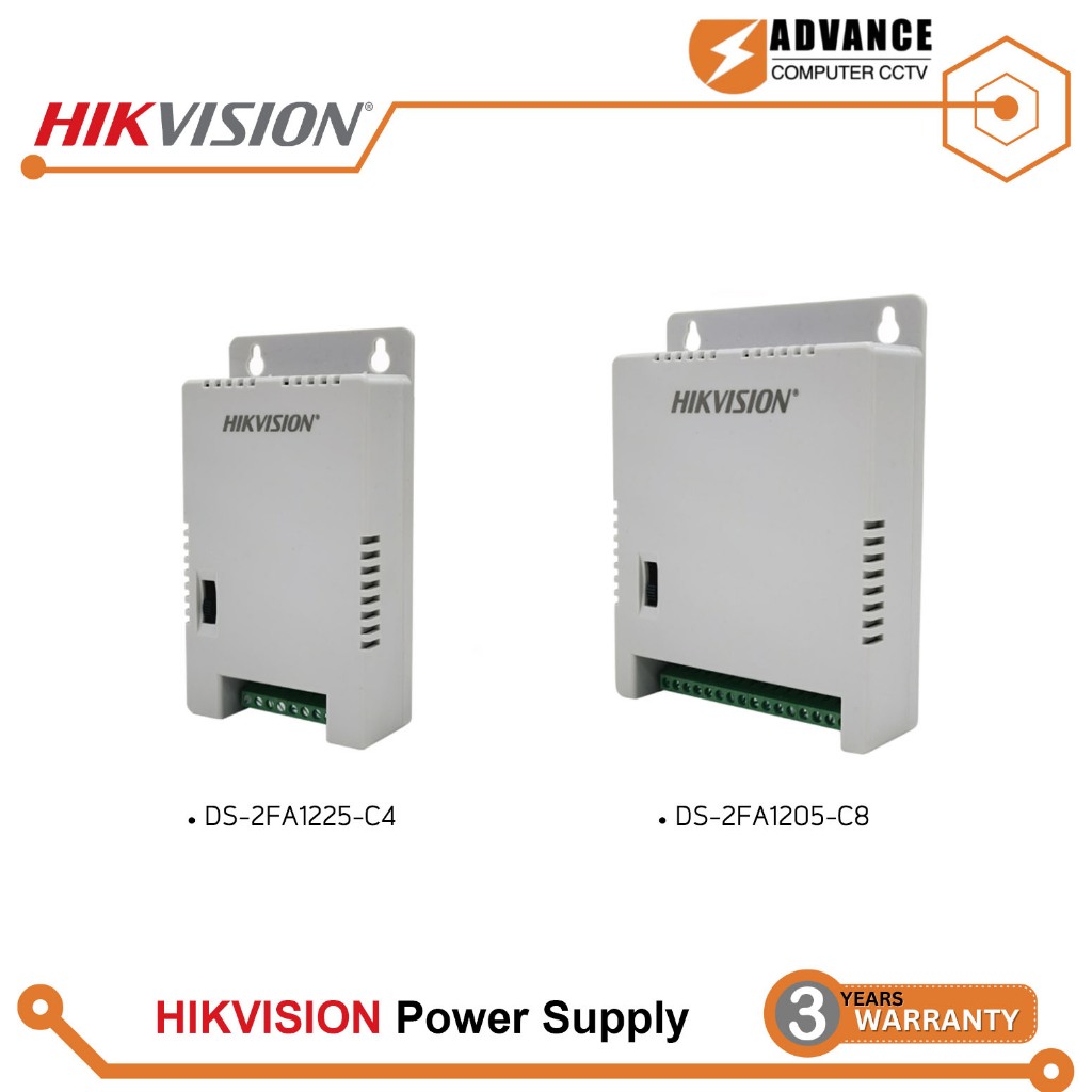 HIKVISION Power Supply รุ่น DS-2FA1225-C4 / DS-2FA1205-C8 ป้องกันกระแสเกิน แรงดันไฟ ปรับแรงดันได้ 3 