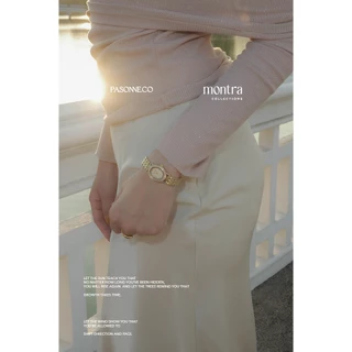 pasonne.co นาฬิกาข้อมือ รุ่น montra หน้าปัดวงรี สีทองทั้งตัวเรือน