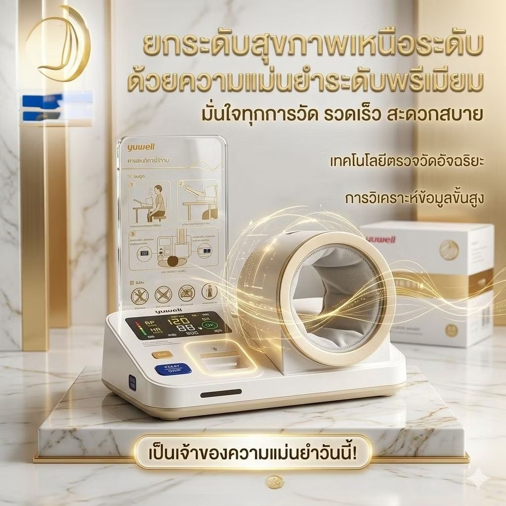 เครื่องวัดความดันโลหิตชนิดอัตโนมัติ แบบสอดแขน Yuwell รุ่น YE990 รับประกันศูนย์ไทย 2 ปี