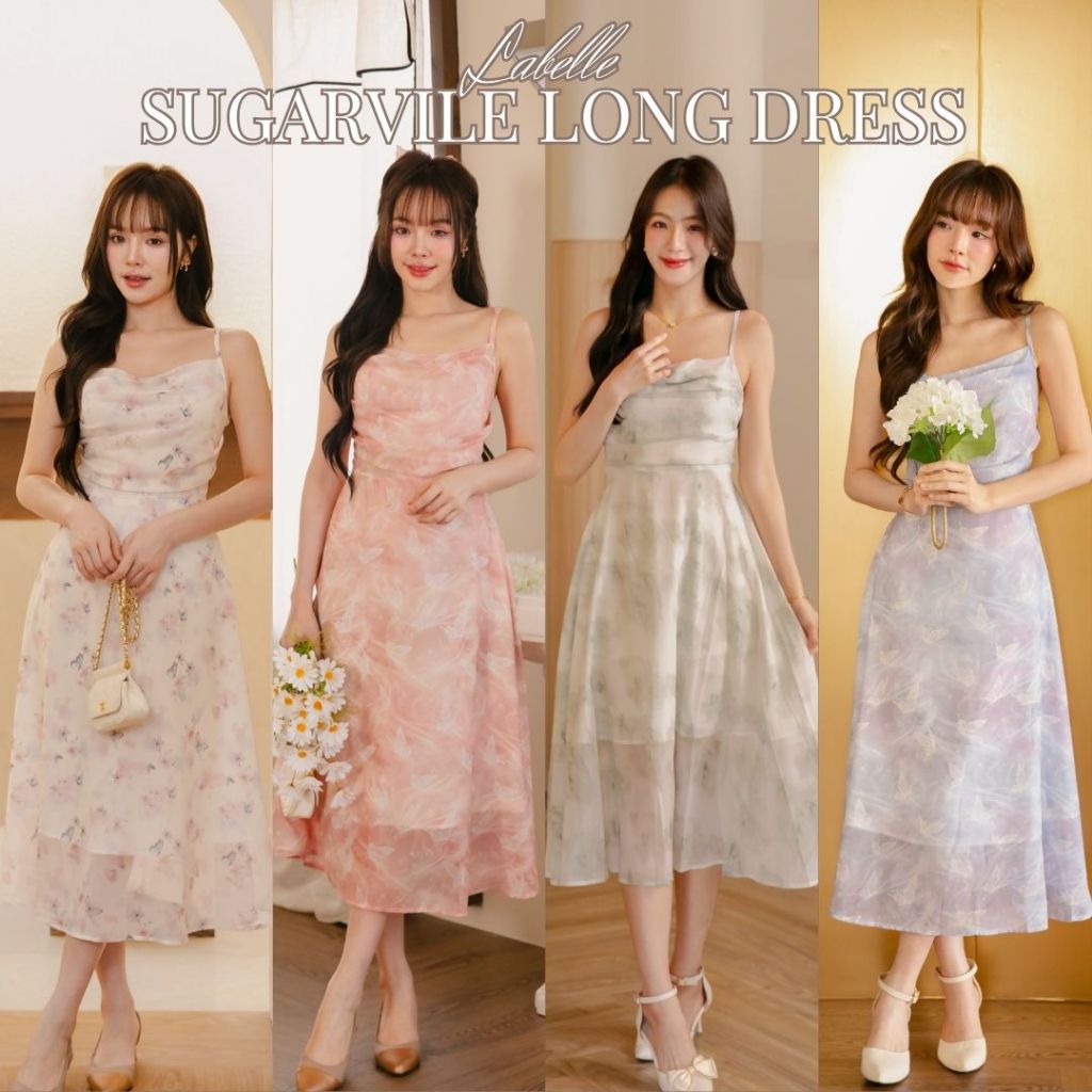 DR0534 LABELLE รุ่น Sugarvile Long Dress เดรสยาวน่ารัก พริ้วๆ