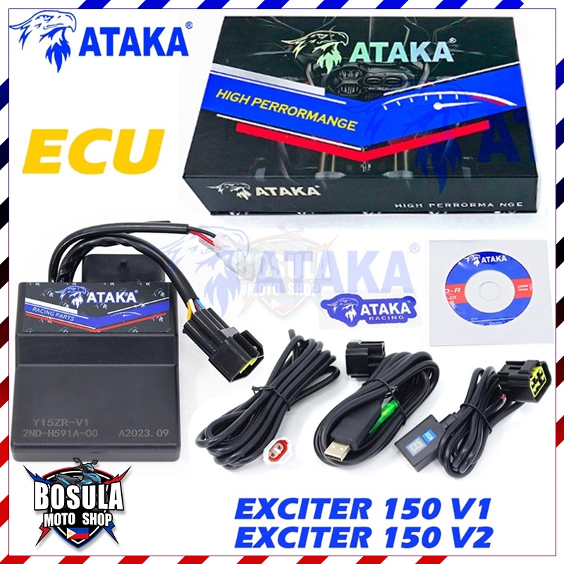 ATAKA สีแดงลีโอแข่งรถจักรยานยนต์ ECU ปลั๊กและเล่น สำหรับ YAMAHA EXCITER 150 V1 V2