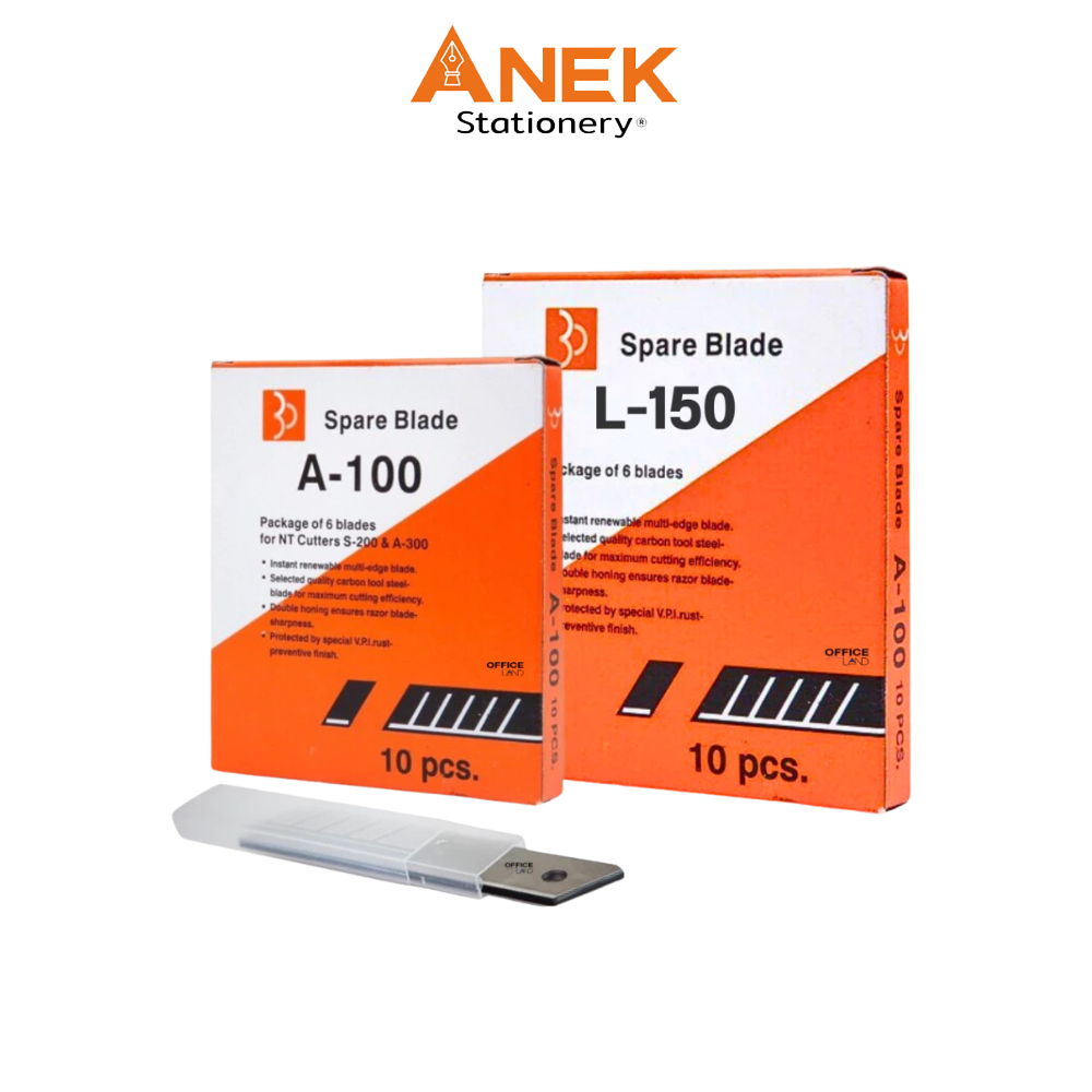 Spare Blade (ตราใบโพธิ์) ใบมีดคัตเตอร์  A-100 , L-150  (6 ใบ/ 1หลอด)