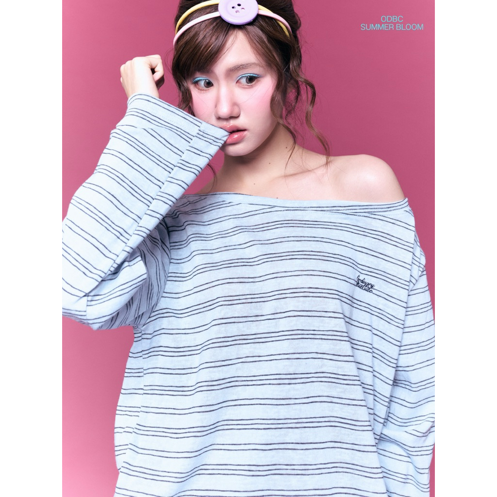ODBC summer bloom เสื้อปาดไหล่ ลายทาง🌐