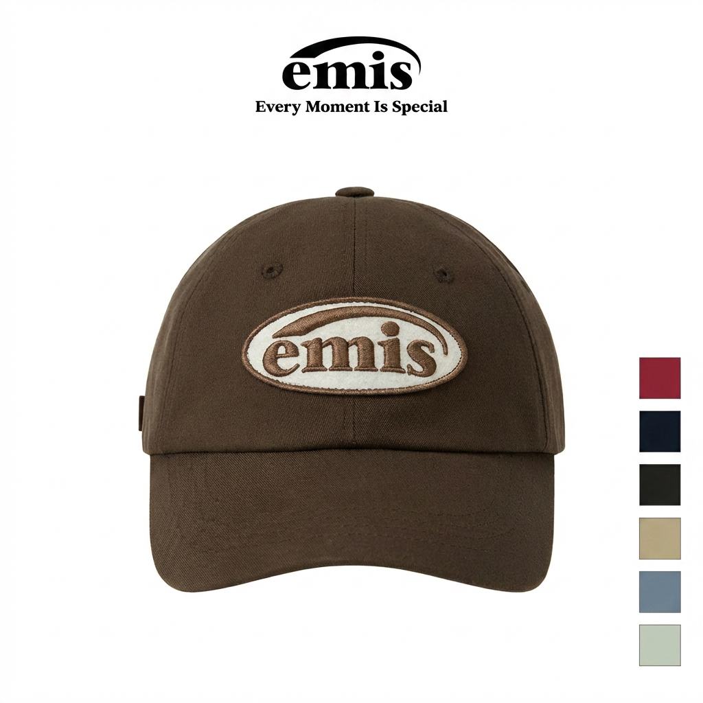 EMIS - RUBBER PATCH BALL CAP (ASH BLUE , BEIGE , BLACK , MINT , NAVY , RED)