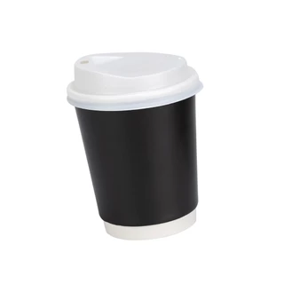 [แพ็ค25,50ใบ] แก้วกาแฟร้อนสองชั้น แก้วกระดาษ 8 ออนซ์ แก้วกระดาษ Double Wall (ไม่รวมฝา) ฝายกดื่มปาก 80mm. Greenpacks