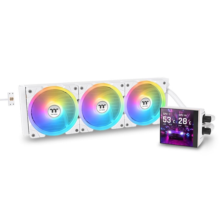 THERMALTAKE MAGFloe 420 Ultra ARGB Sync AIO Liquid Cooler (CL-W452-PL14SW-A) - Snow Edition