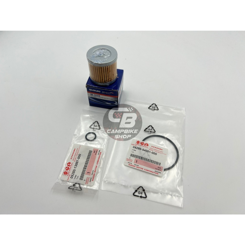 กรองน้ำมันเครื่องและโอริง แท้ศูนย์ Burgman200-400/Gsx150/Raider150/Smash
