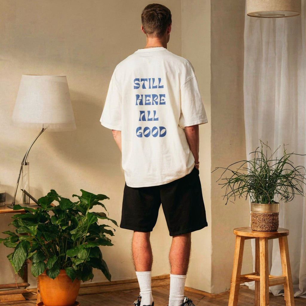 เสื้อยืดโอเวอร์ไซส์ Hunbury Studio “STILL HERE ALL GOOD” Oversized T-shirt