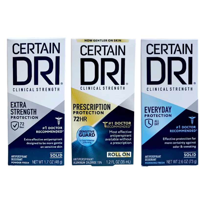 Certain Dri แท้อเมริกา โรลออลระงับกลิ่นกาย ระงับเหงื่อ สูตรที่แพทย์แนะนำ มีแบบ A.M และ P.M. ทาเช้าและก่อนนอน