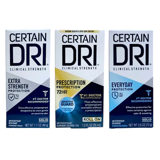 Certain Dri แท้อเมริกา โรลออลระงับกลิ่นกาย ระงับเหงื่อ สูตรที่แพทย์แนะนำ มีแบบ A.M และ P.M. ทาเช้าและก่อนนอน
