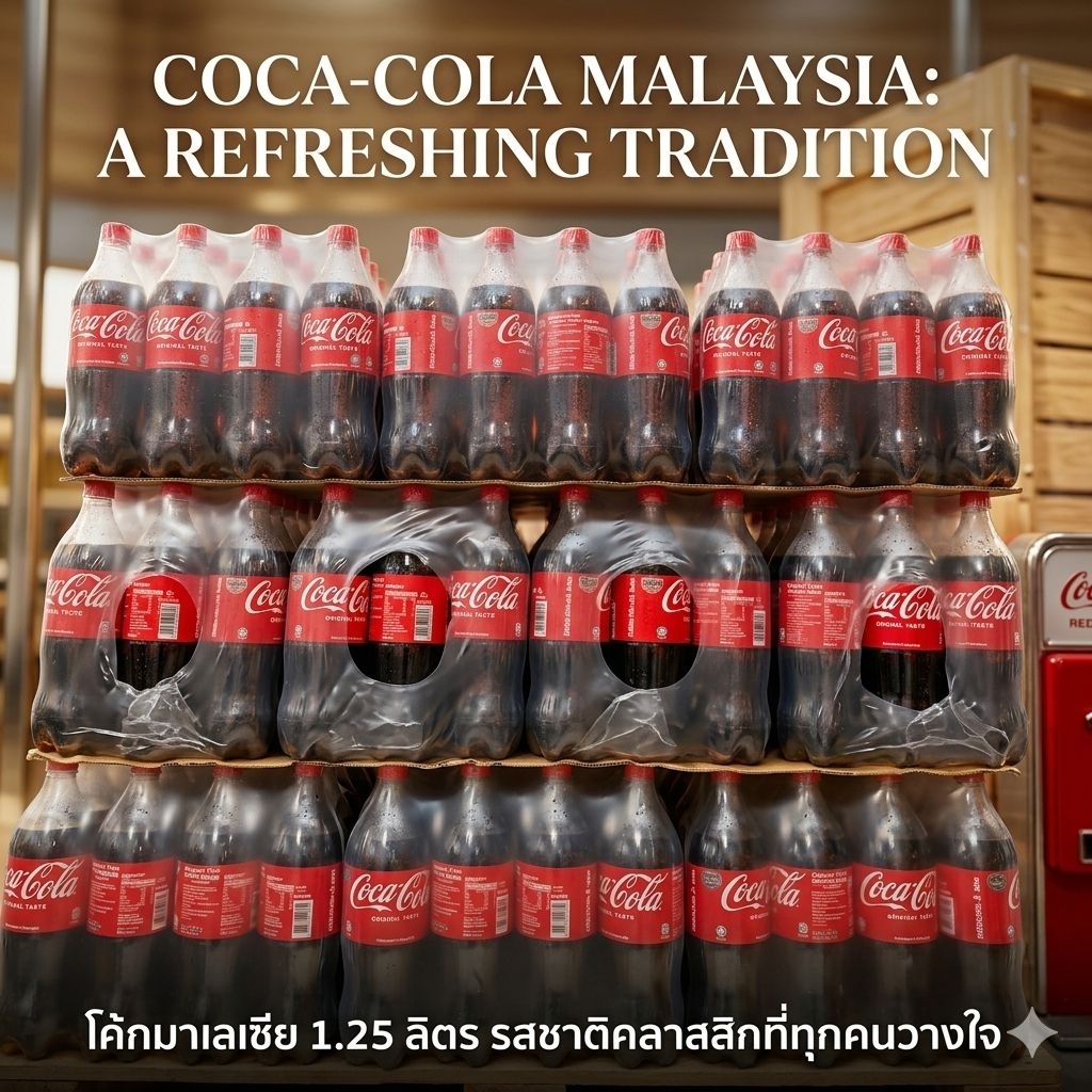 น้ำโค้ก มาเลเซีย ขนาด 1.25L ขายยกแพ็ค 12 ขวด