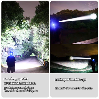 ไฟฉายคาดหัว LED ส่องไกล สว่างมาก ไฟพกพา ไฟแคมป์ปิ้ง สำหรับเดินป่า ลุยฝนได้