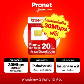 ซิมเทพ ซิมรายปี รวมซิมเน็ต [ประกันตลอดการใช้งาน] เน็ตไม่อั้นเต็มสปีด โทรฟรีในค่าย ใช้งาน 12 เดือน หลัก