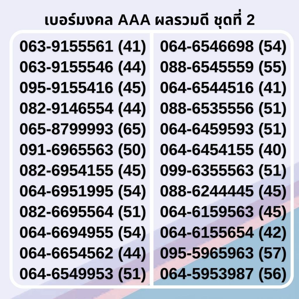 เบอร์มงคล เกรด AAA ไม่มีคู่เสีย คัดพิเศษ ทรูมูฟเอช รายเดือน [ชุดที่ 2]