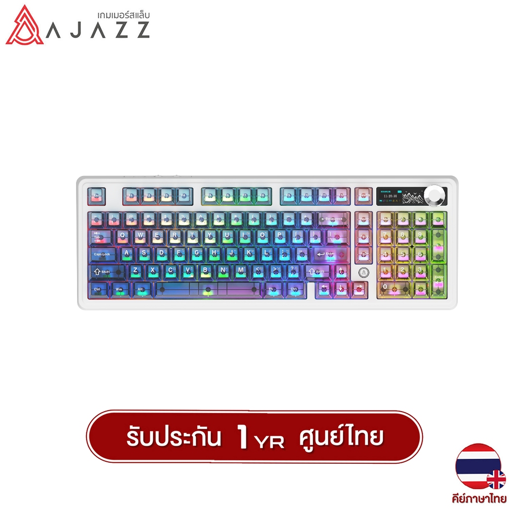 คีย์บอร์ดเกมมิ่ง Ajazz AK980 V2 Pro 8K+8K Gasket Tri-Mod Mechanical Keyboard รับประกัน 1 ปี