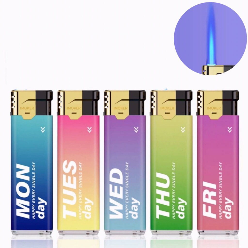 ไฟแช็กไฟฟู่ สีสวยๆ(สุ่มสี) สติ๊กเกอร์แบบหนา