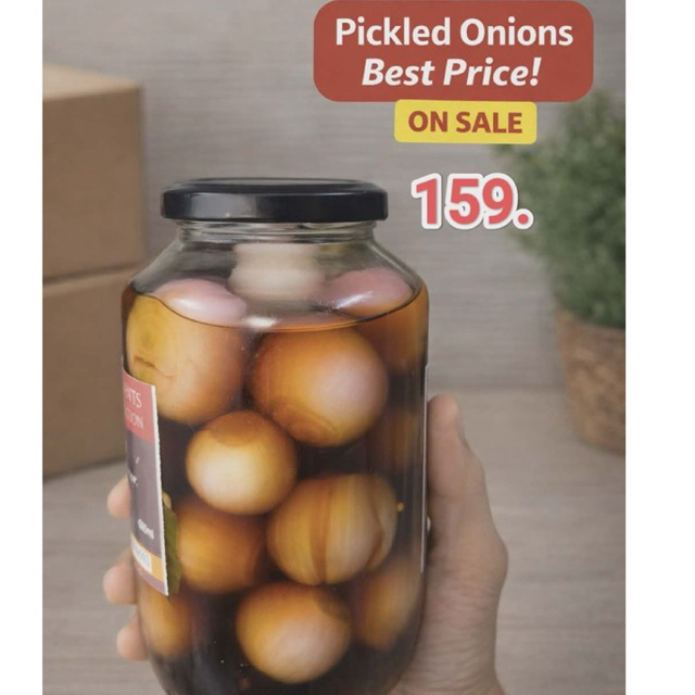 Pickled Onions in Malt Vinegar 680g - หอมแดงดองน้ำส้มสายชูมอลต์ ขนาด 680กรัม.