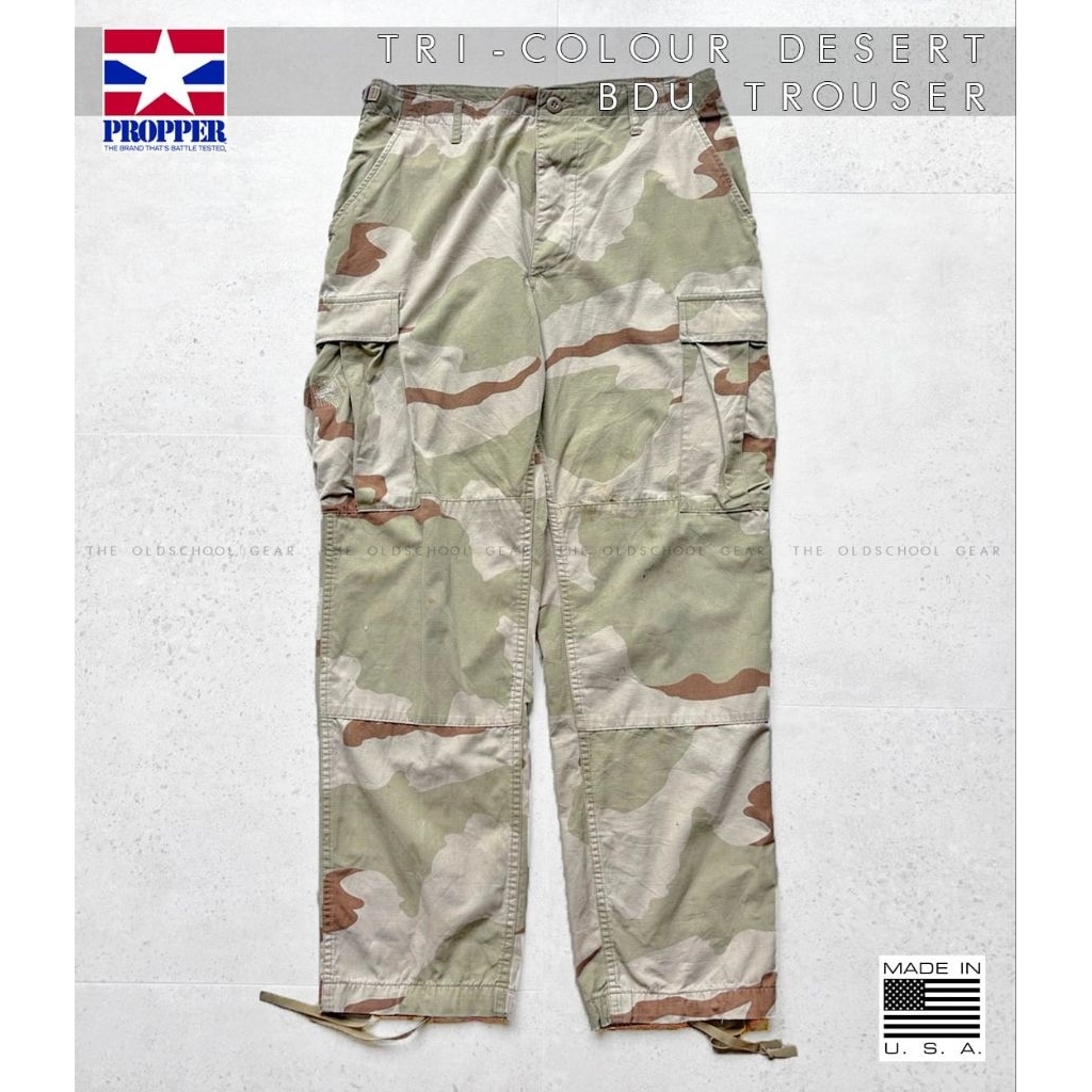กางเกง BDU แท้จาก Propper USA🇺🇸 รุ่น BDU Trouser Pant เป็นลายพรางสามสีทะเลทราย เครื่องแบบ ยูนิฟอร์ม 