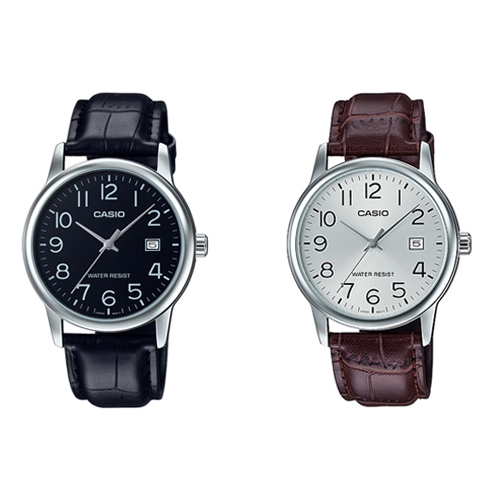 CASIO นาฬิกาข้อมือผู้ชาย สายหนัง รุ่น MTP-V002L,MTP-V002L-1B,MTP-V002L-7B2