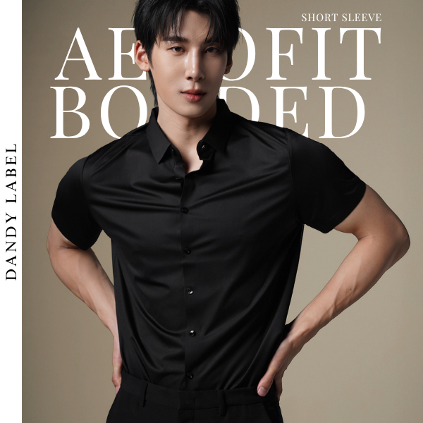 AEROFIT Bonded Shirt – Short Sleeve เสื้อเชิ้ตผู้ชายแขนสั้น ทรงฟิต ผ้ายืด เรียบหรู ใส่ทำงาน/ลุค Smart Casual