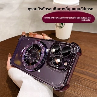 เคสมือถือ กันกระแทก สำหรับ iPhone17 16 15 14 13 12 11 Pro Max การชาร์จแม่เหล็กแบบไร้สาย ขาตั้งแบบมองไม่เห็น