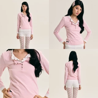 [พร้อมส่ง] CHUUCHOP - (S-4XL) Gigi Long Sleeve Top เสื้อยืดแขนยาว ผ้านุ่ม เลเยอร์2ชั้น (C8551)