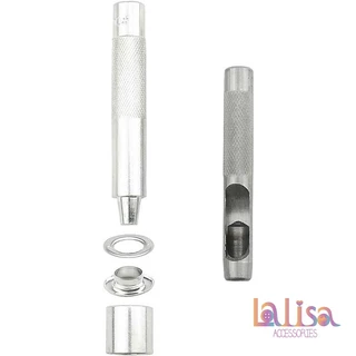 ชุดตาไก่พร้อมเครื่องตอกครบเซ็ต พร้อมใช้งาน งานช่าง งานหนังติดตั้งง่าย Alloy eyelet with tool PS-3008