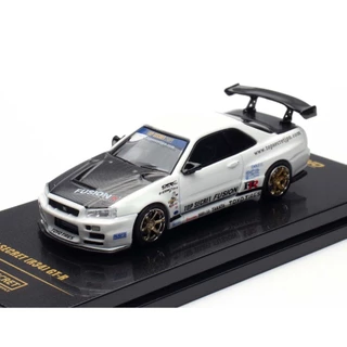 IN64-R34TS-WHI - TOP SECRET R34 GT-R WHITE DIECAST SCALE MODEL CAR