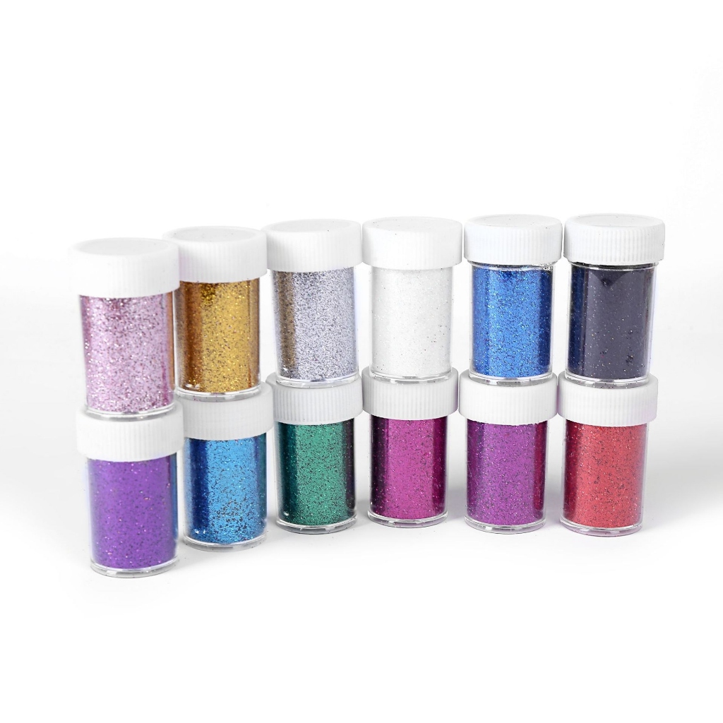 กากเพชร 20g เลือกสีได้ [1ขวด] กลิตเตอร์ละเอียด ผงกากเพชร DIY ตกแต่งเล็บ เรซิ่น สไลม์ งานฝีมือ | 20g Fine Glitter Powder