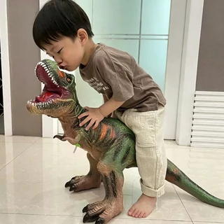2 ชิ้นขนาดใหญ่ 3D จำลองไดโนเสาร์ยางนุ่มของเล่นไดโนเสาร์เสียง 52 เซนติเมตร Tyrannosaurus rex ของขวัญเด็ก