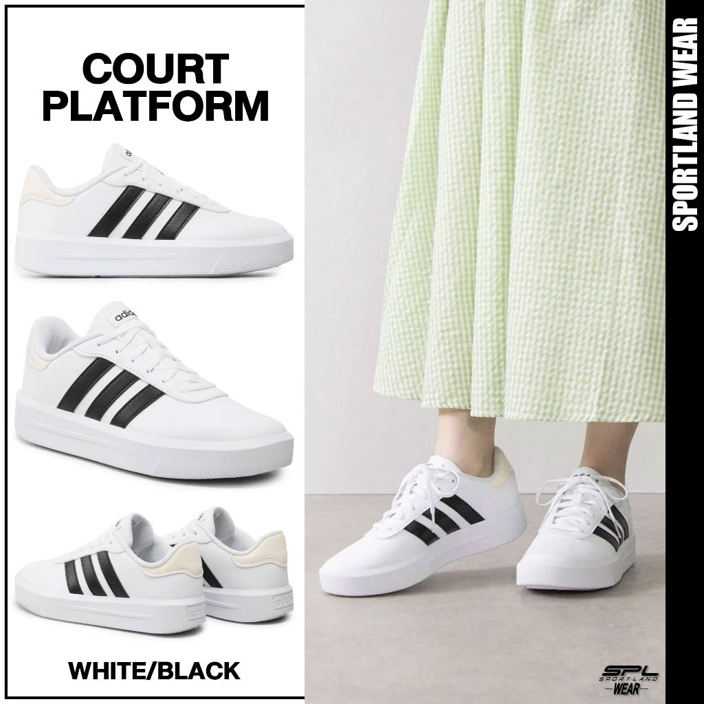 Adidas อาดิดาส รองเท้าผ้าใบ รองเท้าพื้นหนา W Court Platform HQ4532 (2000)